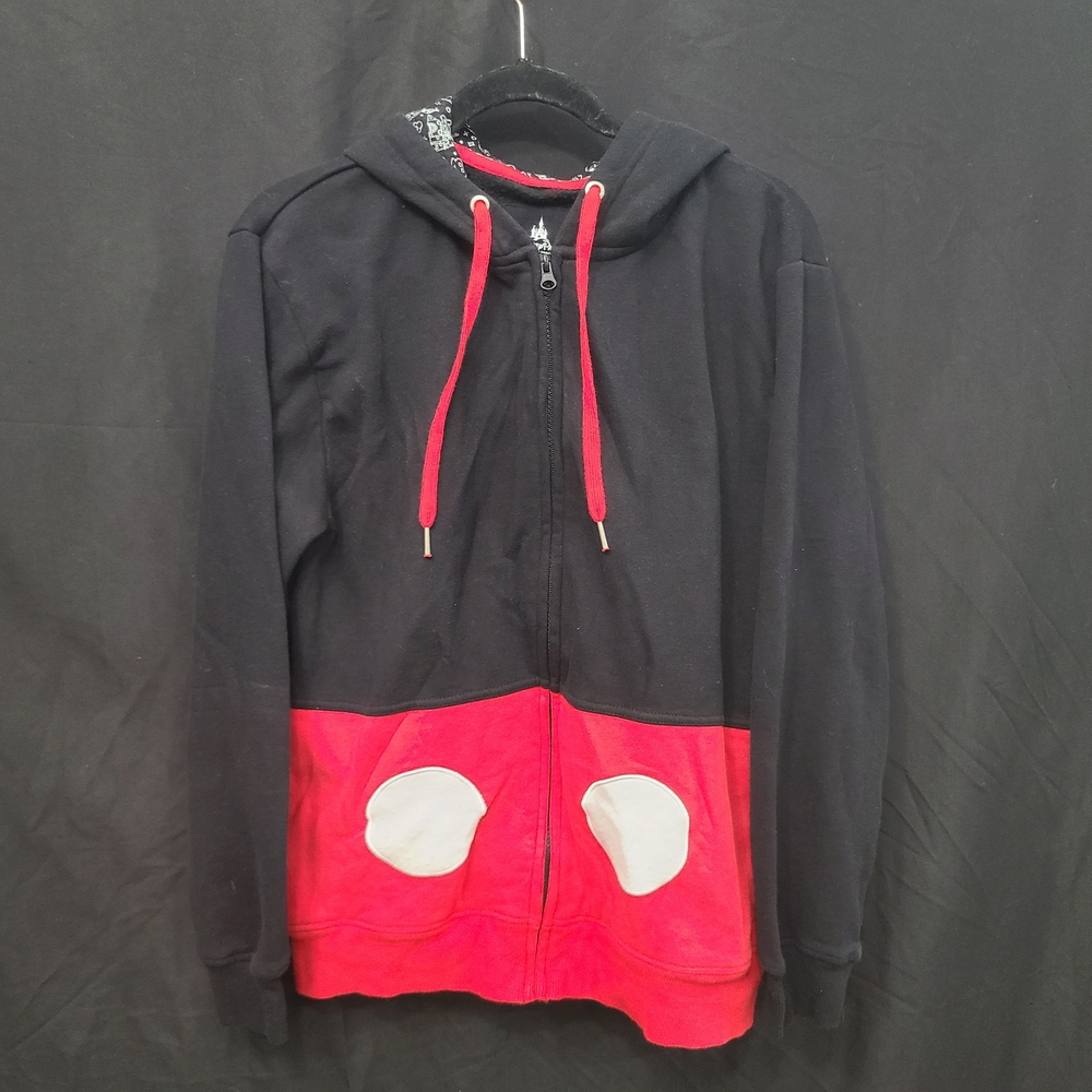 Disney Parks Mickey Mouse Small Red And Black Zip Up Sweater With Ears
